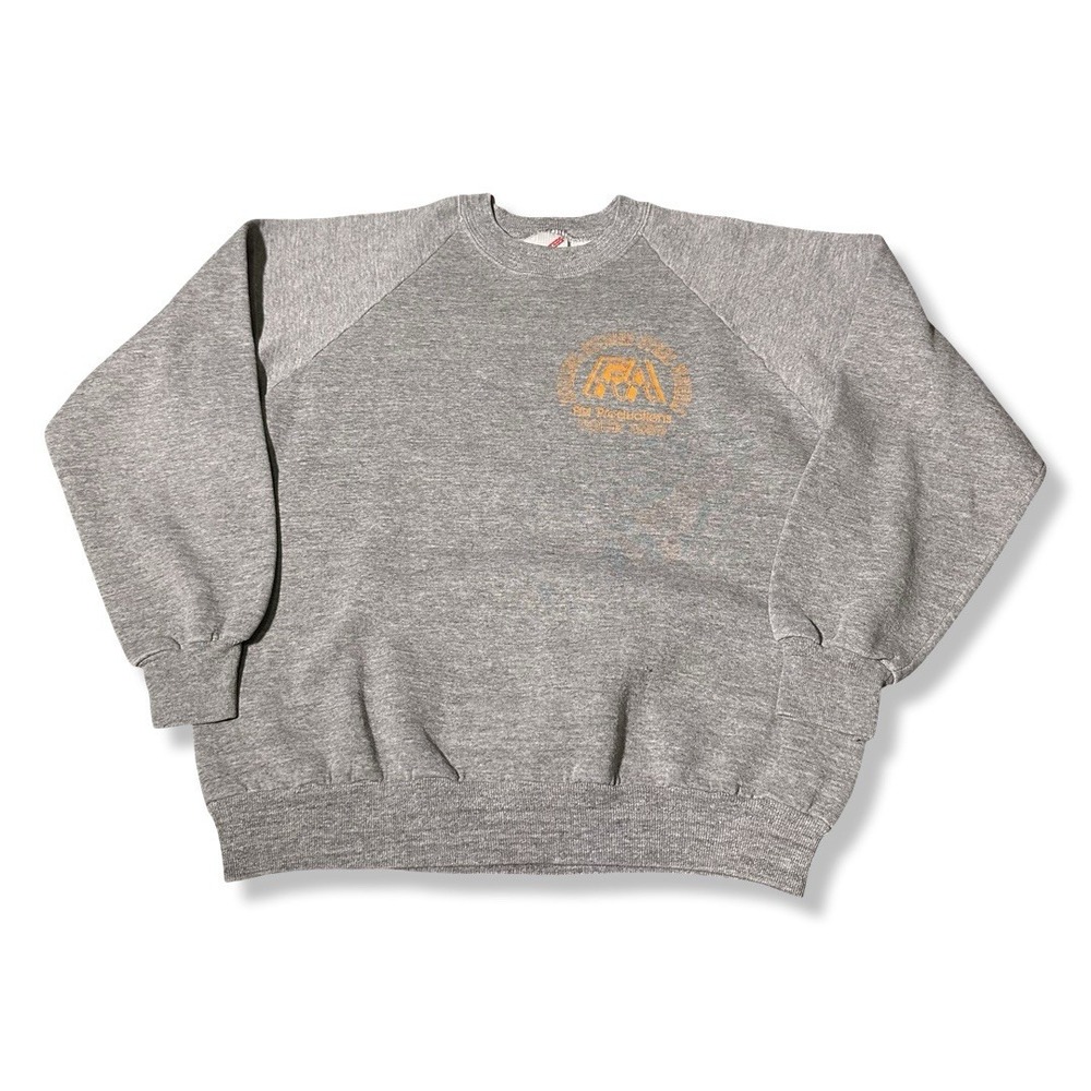 Vintage Rolling Stones Steel Wheels Tour Gray Sweatshirt FM Productions 80s L